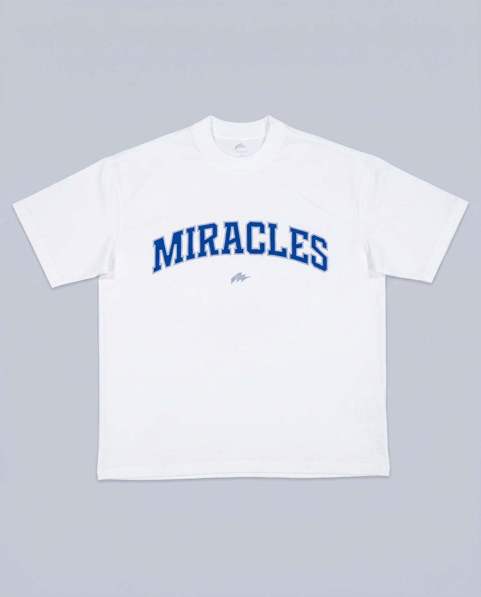Varsity Oversized T-Shirt (White / Blue) - Miracles Golf