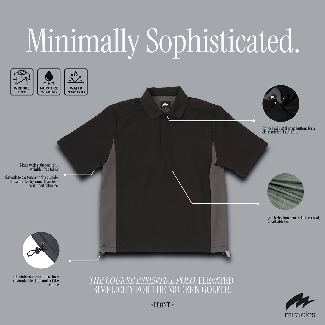 The Course Essential Polo Shirt - Miracles Golf